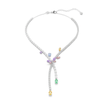 Ariana Grande x Swarovski necklace, Mixed cuts, Dragonfly, Multicolored, Rhodium plated