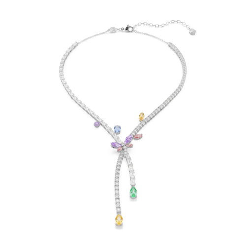 Ariana Grande x Swarovski necklace, Mixed cuts, Dragonfly, Multicolored, Rhodium plated