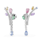 Ariana Grande x Swarovski drop earrings, Mixed cuts, Multicolored, Rhodium plated