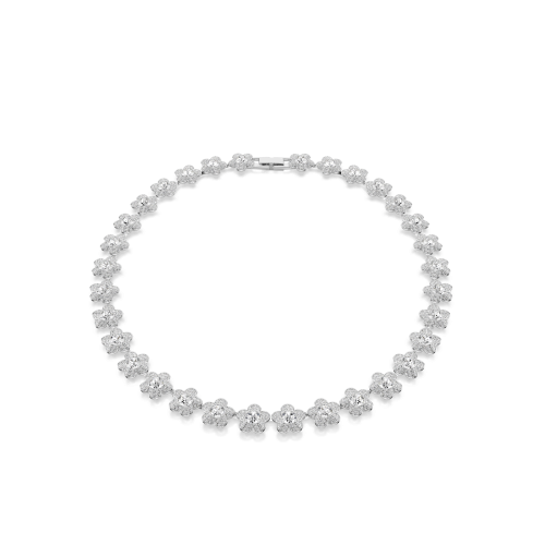Ariana Grande x Swarovski necklace, Round cut, Flower, White, Rhodium plated