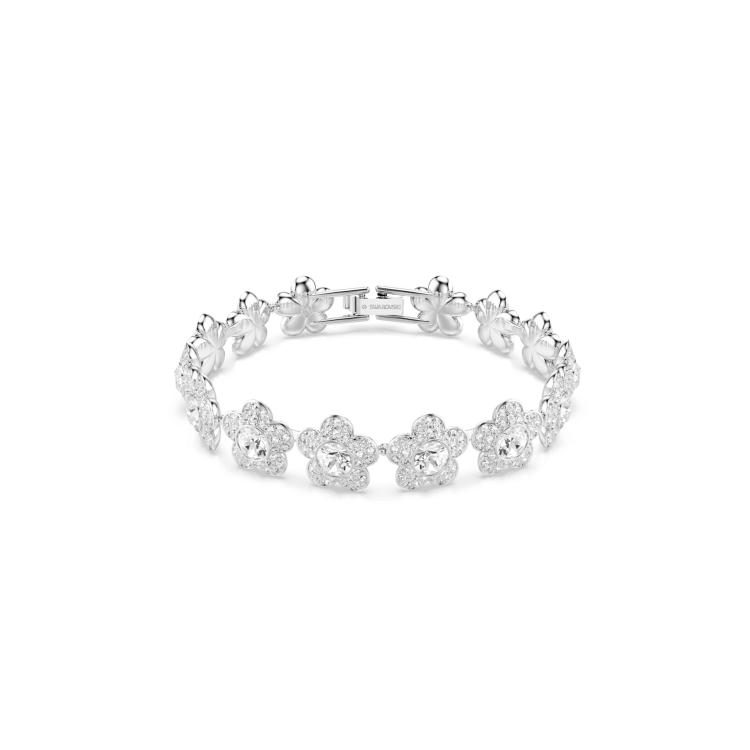 Ariana Grande x Swarovski bracelet, Round cut, Flower, White, Rhodium plated