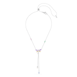 Ariana Grande x Swarovski Y necklace, Mixed cuts, Dragonfly, Multicolored, Rhodium plated