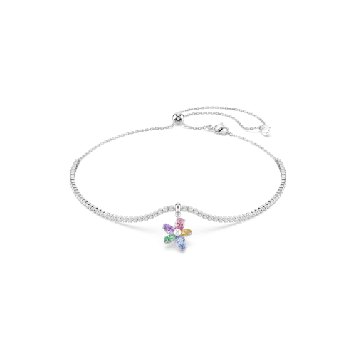 Ariana Grande x Swarovski choker, Mixed cuts, Flower, Multicolored, Rhodium plated