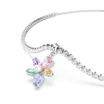 Ariana Grande x Swarovski choker, Mixed cuts, Flower, Multicolored, Rhodium plated