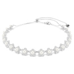 Ariana Grande x Swarovski choker Crystal pearl, Round cut, White, Rhodium plated