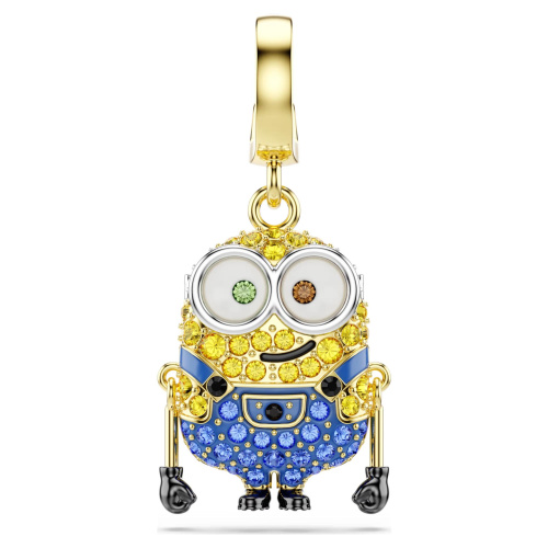 Minions Bob charm Pavé, Multicolored, Gold-tone plated