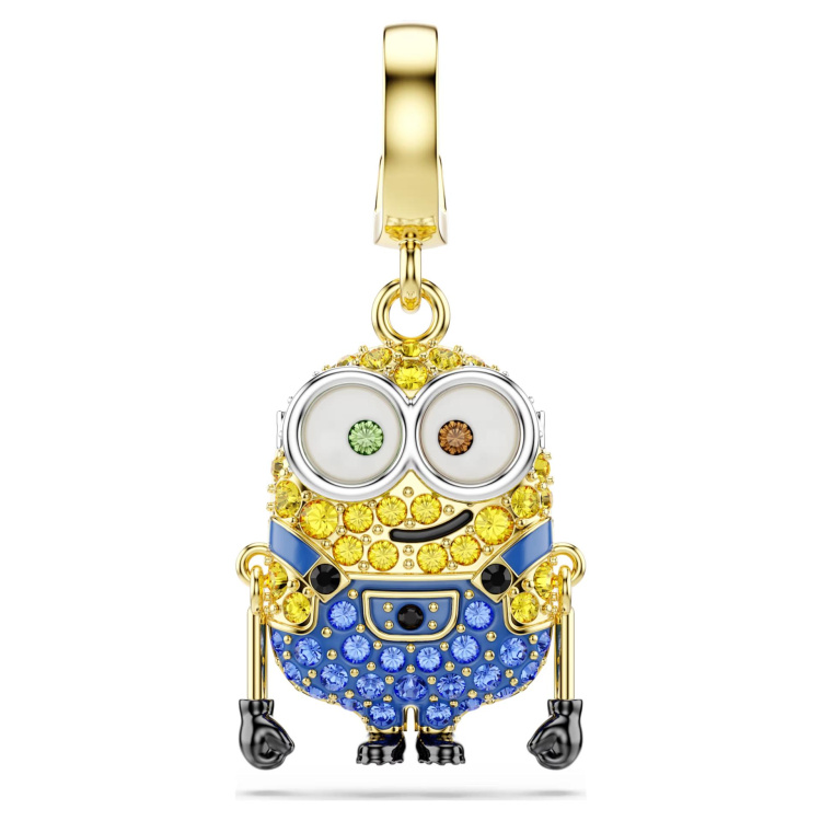 Minions Bob charm Pavé, Multicolored, Gold-tone plated