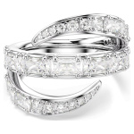 Vienna ring Mixed cuts, Swan, White, Rhodium plated
