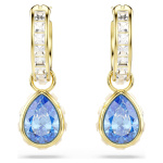 Chroma drop earrings Pear cut, Blue, 18K gold finish