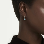Chroma drop earrings Pear cut, Blue, 18K gold finish
