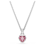 Chroma pendant Mixed cuts, Pink, Rhodium plated