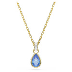 Chroma pendant Pear cut, Blue, 18K gold finish