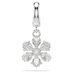 Idyllia charm Mixed cuts, Snowflake, White, Rhodium plated