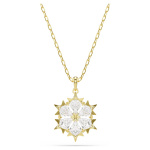 Magic pendant Mixed cuts, Snowflake, White, 18K gold finish