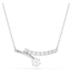 Matrix necklace Round cut, White, Rhodium plated