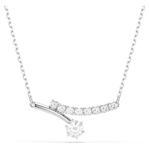 Matrix necklace Round cut, White, Rhodium plated