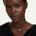 Matrix necklace Round cut, White, Rhodium plated