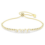 Mesmera bracelet Mixed cuts, White, 18K gold finish