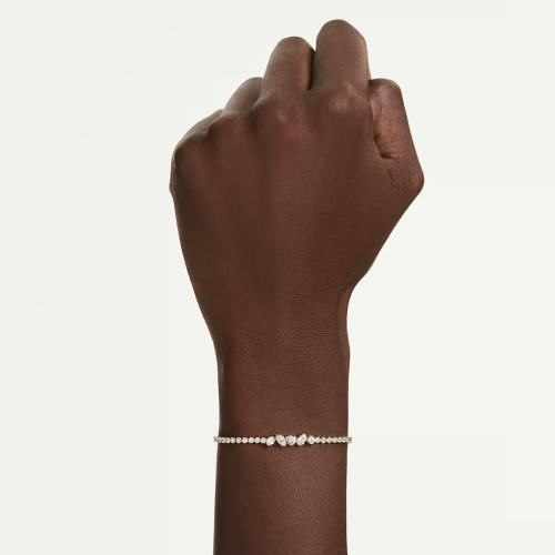 Mesmera bracelet Mixed cuts, White, 18K gold finish