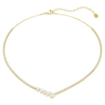 Mesmera necklace Mixed cuts, White, 18K gold finish
