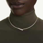Mesmera necklace Mixed cuts, White, 18K gold finish