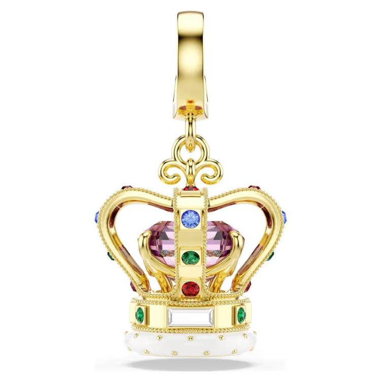 Minions Crown charm Mixed cuts, Multicolored, 18K gold finish