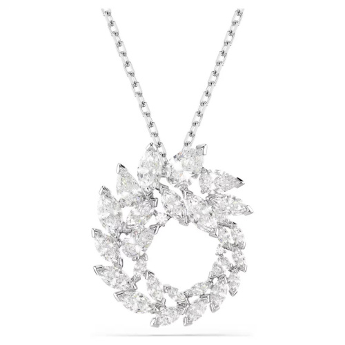 Mesmera pendant Marquise cut, White, Rhodium plated