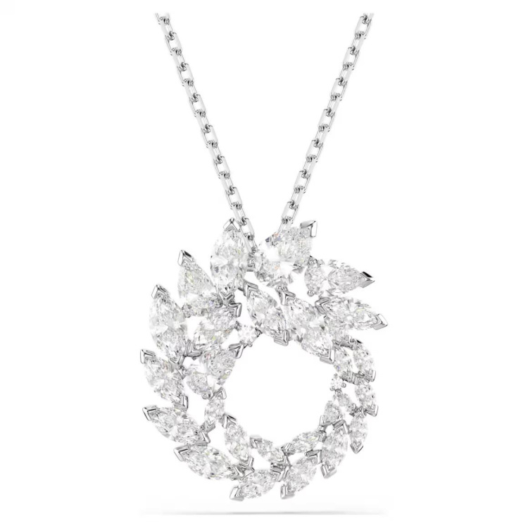 Mesmera pendant Marquise cut, White, Rhodium plated