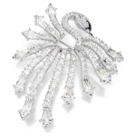 Vienna brooch Mixed cuts, Swan, White, Rhodium plated