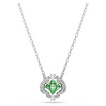 Una Angelic pendant Mixed cuts, Green, Rhodium plated