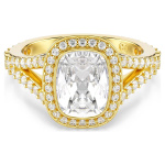 Una Angelic ring Cushion cut, White, 18K gold finish