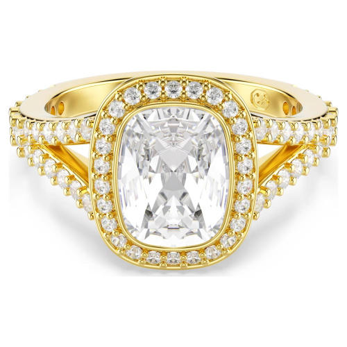 Una Angelic ring Cushion cut, White, 18K gold finish