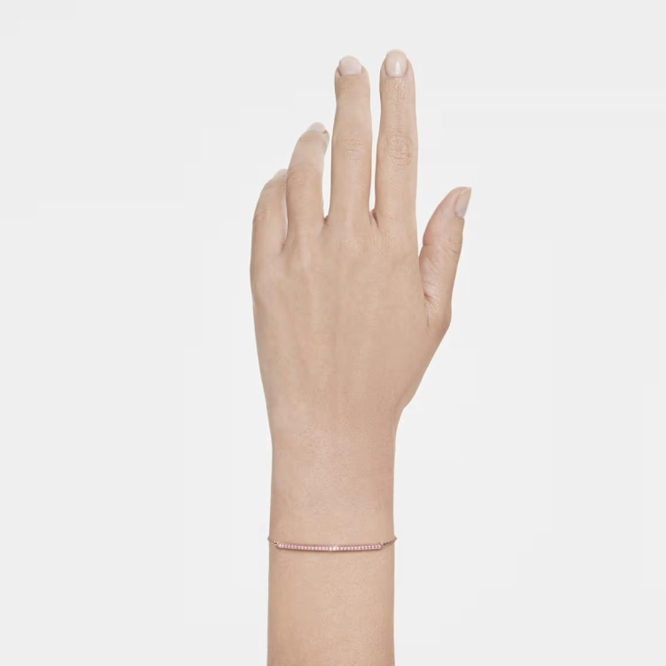 Only bracelet Round cut, Pink, 18K rose gold finish