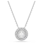 Sublima pendant Round cut, White, Rhodium plated