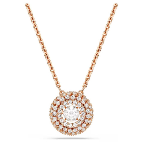 Sublima pendant Round cut, White, 18K rose gold finish
