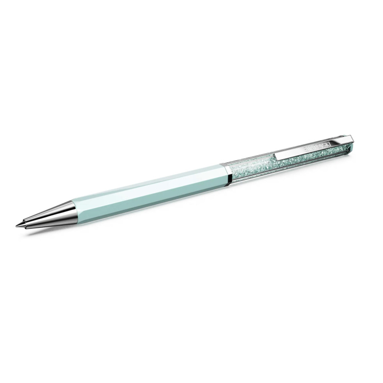 Crystalline ballpoint pen Blue lacquered, Chrome plated