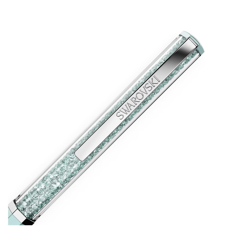 Crystalline ballpoint pen Blue lacquered, Chrome plated