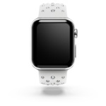 Watch strap Silicone with stitching, Gray, Stainless steel