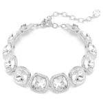 Una Angelic bracelet Cushion cut, White, Rhodium plated