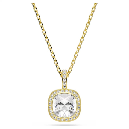 Una Angelic pendant Cushion cut, White, 18K gold finish