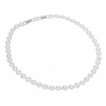 Una Angelic Tennis necklace Round cut, White, Rhodium plated