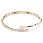 Matrix bangle Round cut, White, 18K rose gold finish
