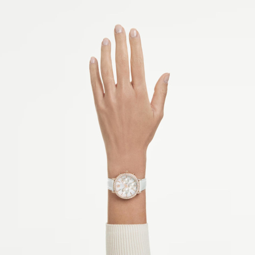 Matrix tennis chrono watch Swiss Made, Leather strap, Rose gold tone, Rose gold-tone finish