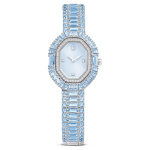 Matrix octagon watch Baguette cut, Metal bracelet, Blue, Stainless steel