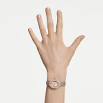 Matrix octagon watch Leather strap, Beige, Rose gold-tone finish