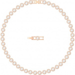 Una Angelic Tennis necklace Round cut, White, Rose gold-tone plated