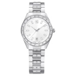 Matrix date watch Swiss Made, Metal bracelet, Silver tone, Stainless steel