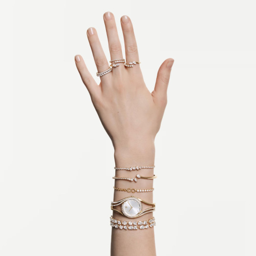 Hyperbola bangle watch Swiss Made, Metal bracelet, Gold tone, Gold-tone finish