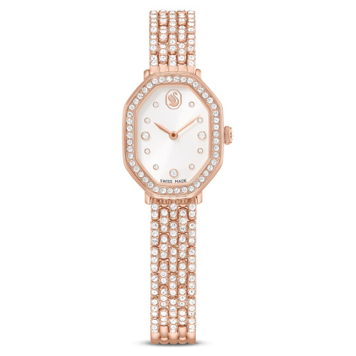 Dextera octagon watch Swiss Made, Metal bracelet, Rose gold tone, Rose gold-tone finish
