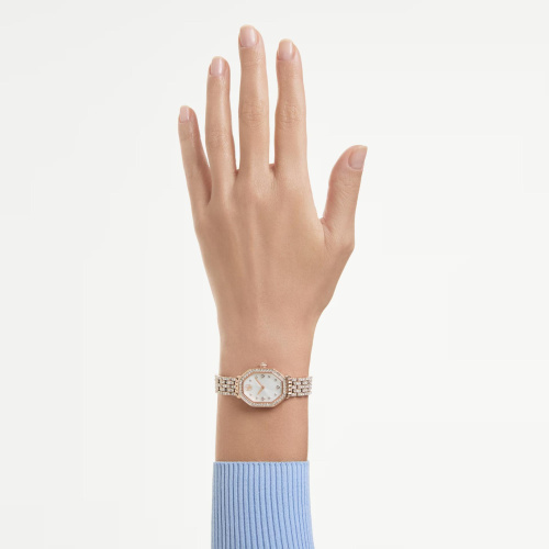 Dextera octagon watch Swiss Made, Metal bracelet, Rose gold tone, Rose gold-tone finish